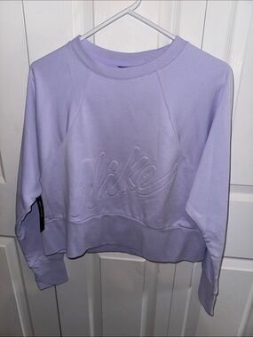 Nike Women's Lilac Embossed Logo Crew Sweatshirt